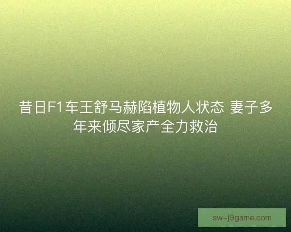昔日F1车王舒马赫陷植物人状态 妻子多年来倾尽家产全力救治