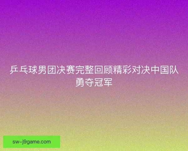 乒乓球男团决赛完整回顾精彩对决中国队勇夺冠军